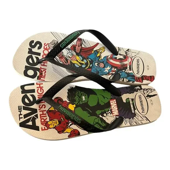 Havaianas The Marvel Avengers Hulk Thor Thong Flip Flops Sandals Men Size 13 - Picture 4 of 7